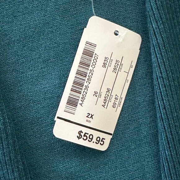 NWT Christopher & Banks Turquoise Fine Knit Cardigan - Picture 4 of 6